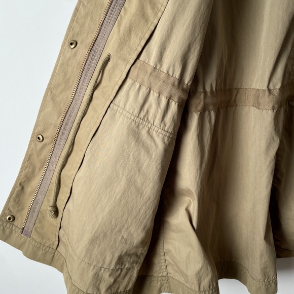 madewell  anorak snap front cotton raincoat in olive, size medium - Picture 4 of 13